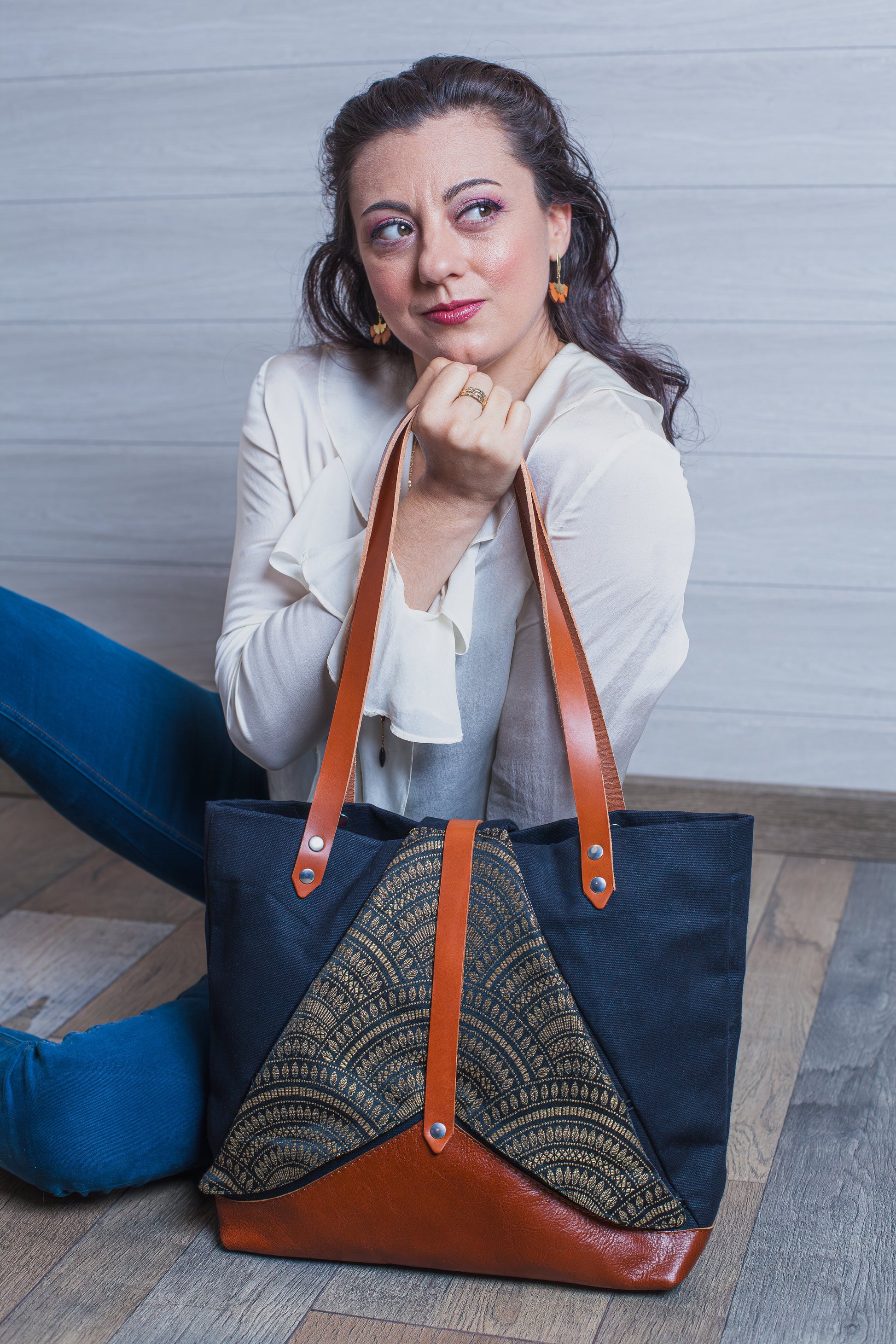 Sac cabas "Single" sable Ma boutique