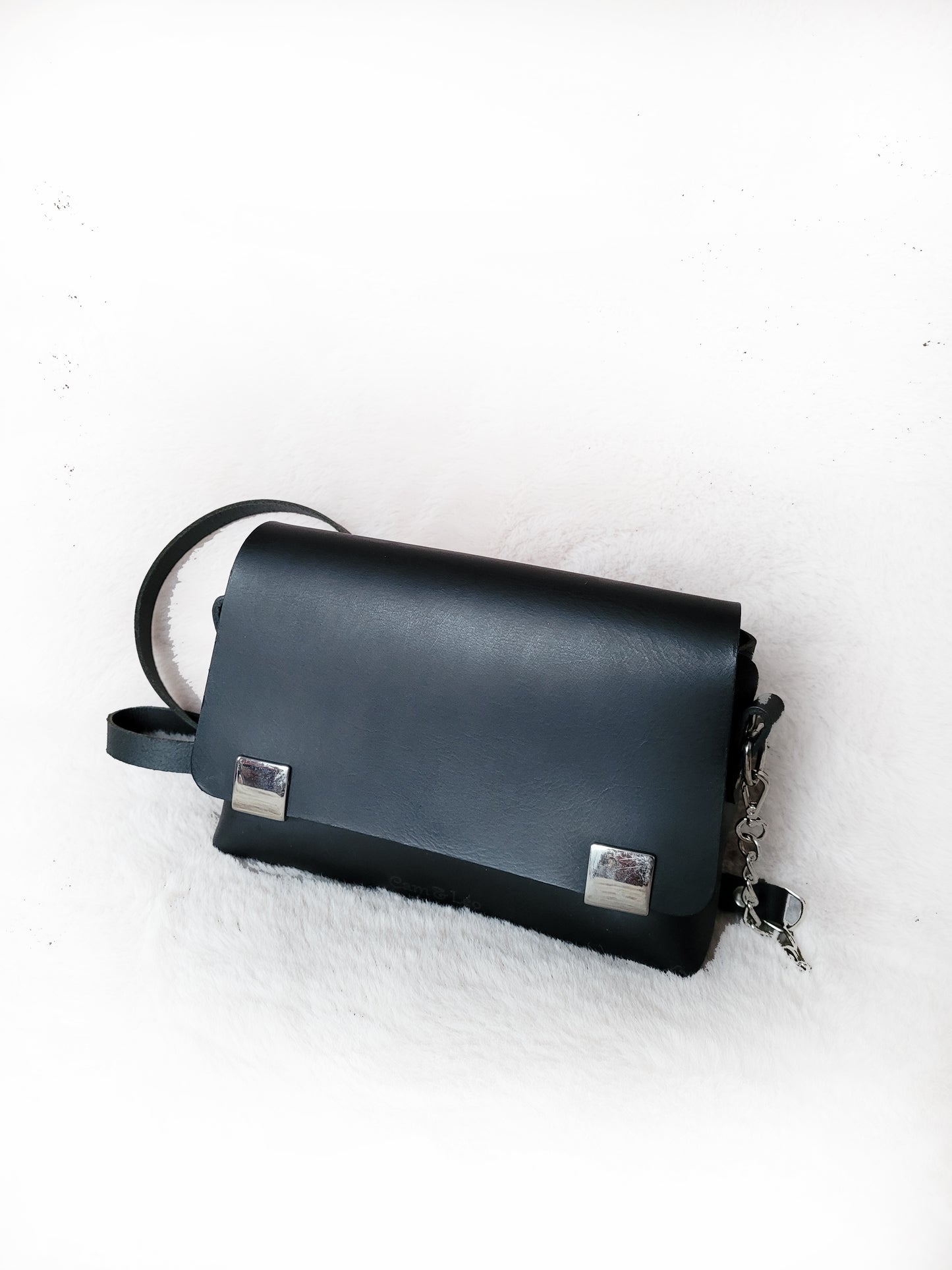 Petit sac trotteur noir violet/noir