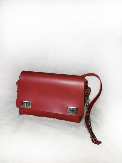 Petit sac trotteur rouge fleuri