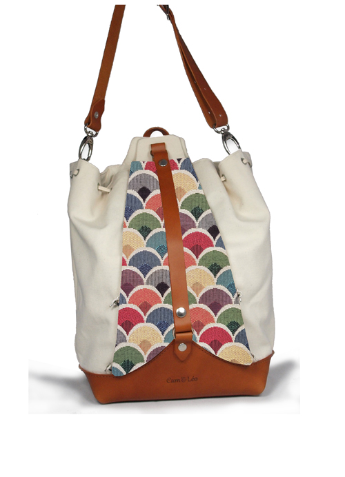 sac personnalisable femme motif écaille coloré